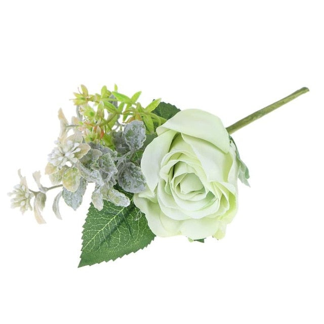 1PC Silk Linen Artificial Flowers Branches Fake Leave Flowers For Wedding Decoration DIY Christmas Party Decorations Gifts