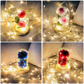 Valentine's Day Gifts Artificial Rose LED Light Glass Dome Wooden Base Night Lamp Desktop Decoration Wedding Supplies